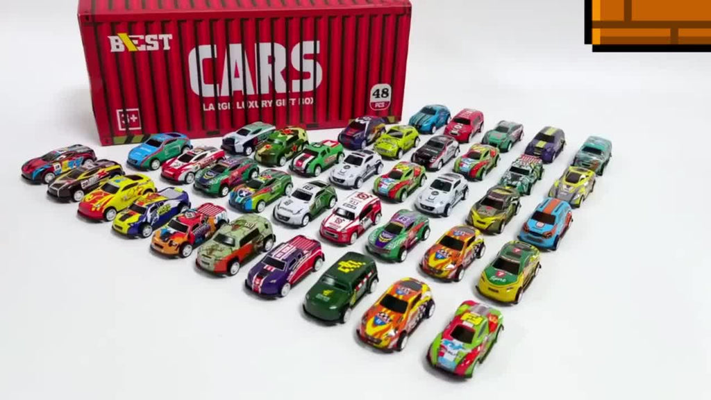 48 carrinhos de metal com marcha à ré - Mapa da cidade com trilhos duplos e estacionamento, presente