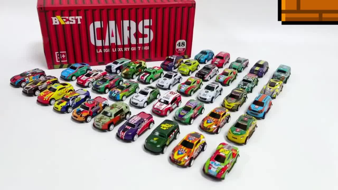 48 carrinhos de metal com marcha à ré - Mapa da cidade com trilhos duplos e estacionamento, presente