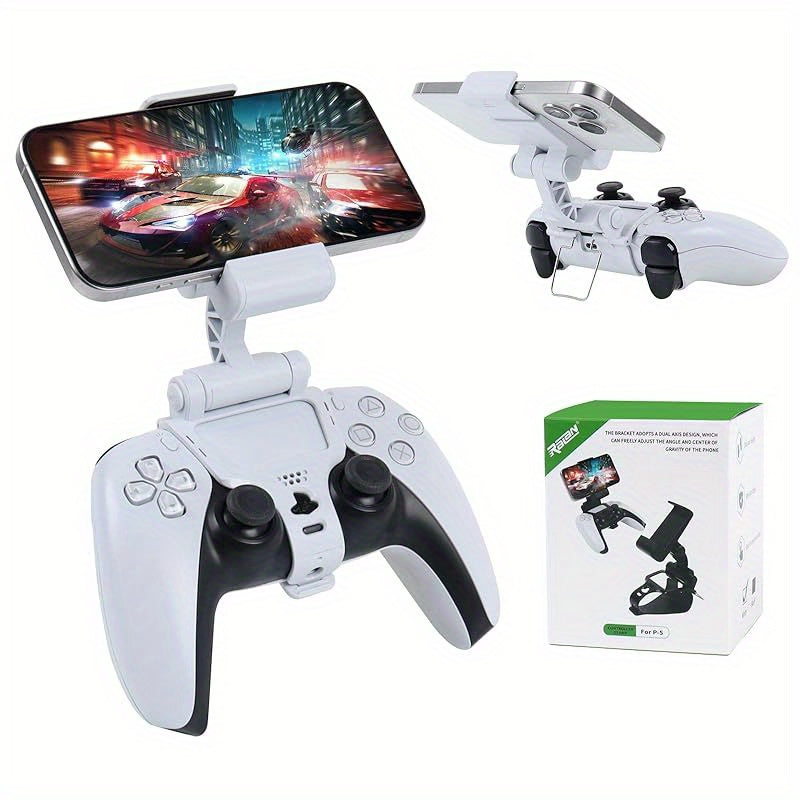 Suporte para celular para controle de PS5, clipe ajustável para jogos mobile compatível com o controle DualSense do PlayStation 5.