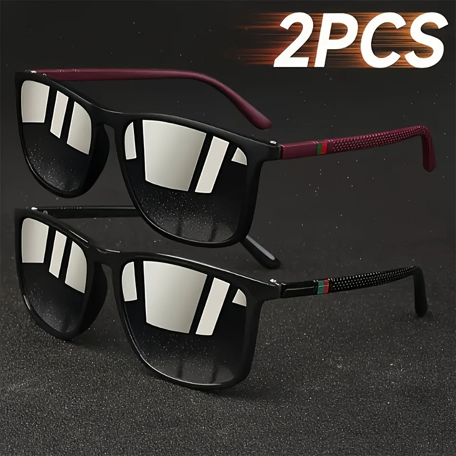 Óculos masculinos retangulares clássicos, com armação preta confortável e leve