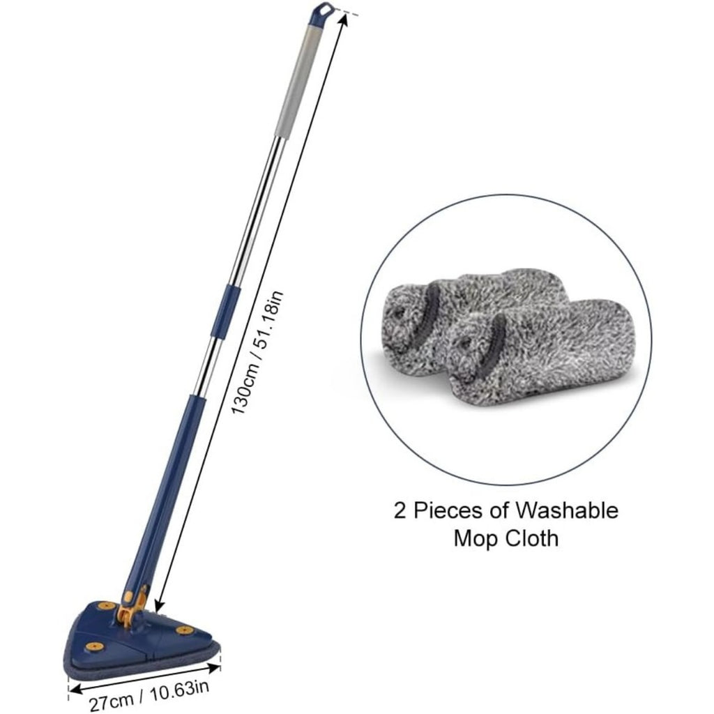 Mop Triangular com Rotação de 360° – Alta Absorção | Limpeza de Cantos sem Sujar as Mãos