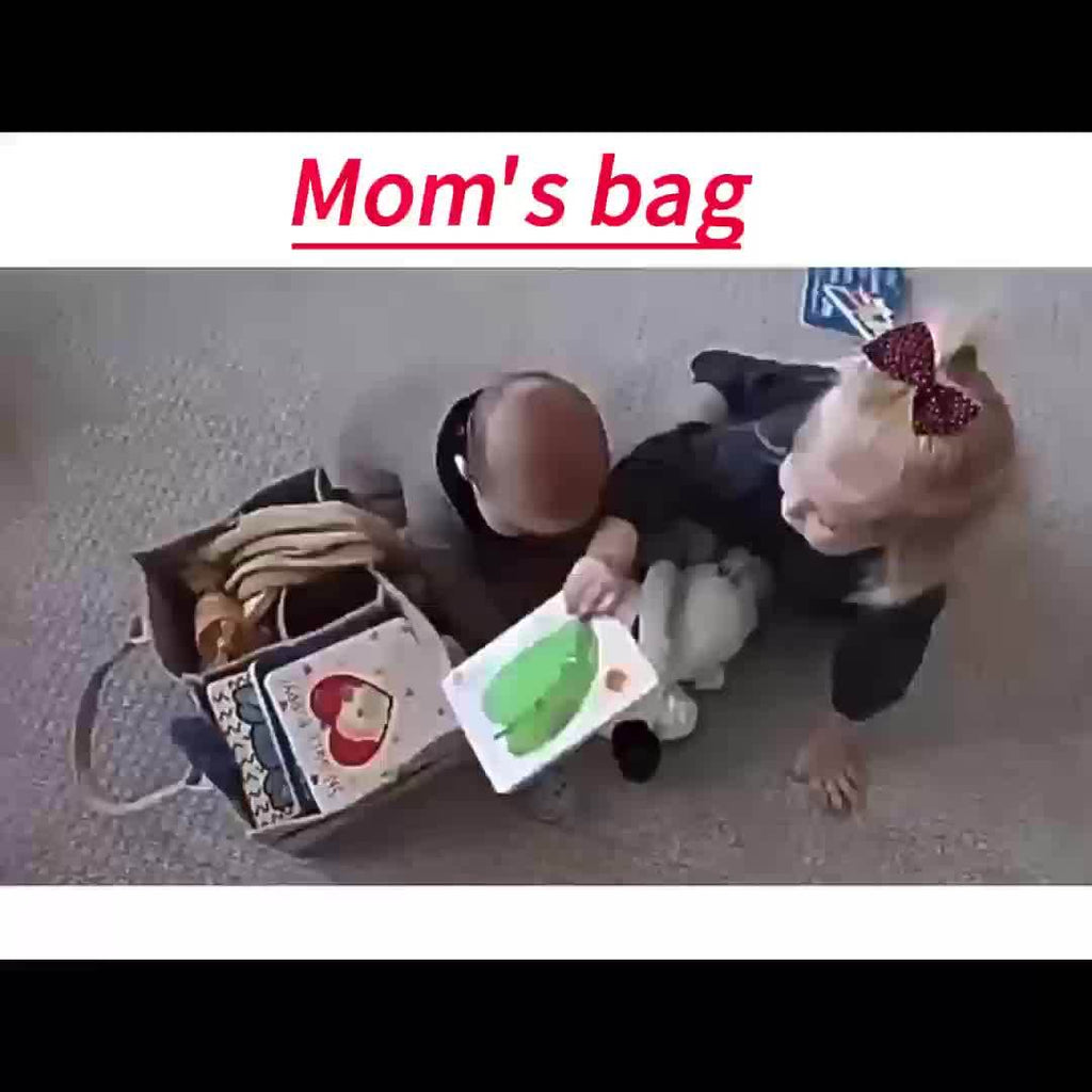 Bolsa organizadora de fraldas em feltro cinza claro com alças