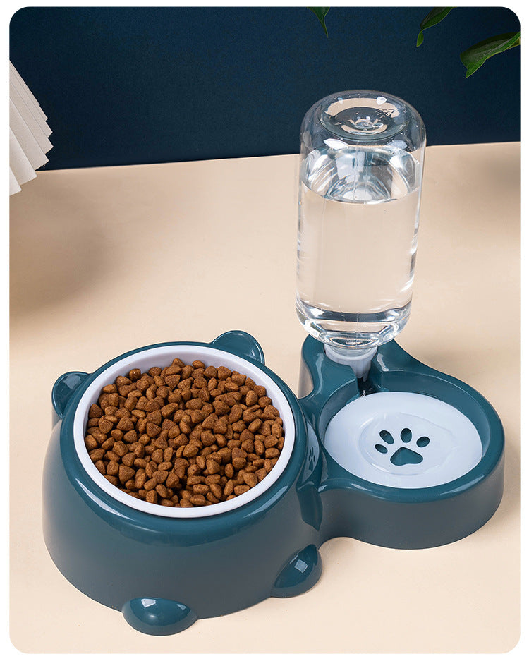 Tigela dupla para animais de estimação em aço inoxidável