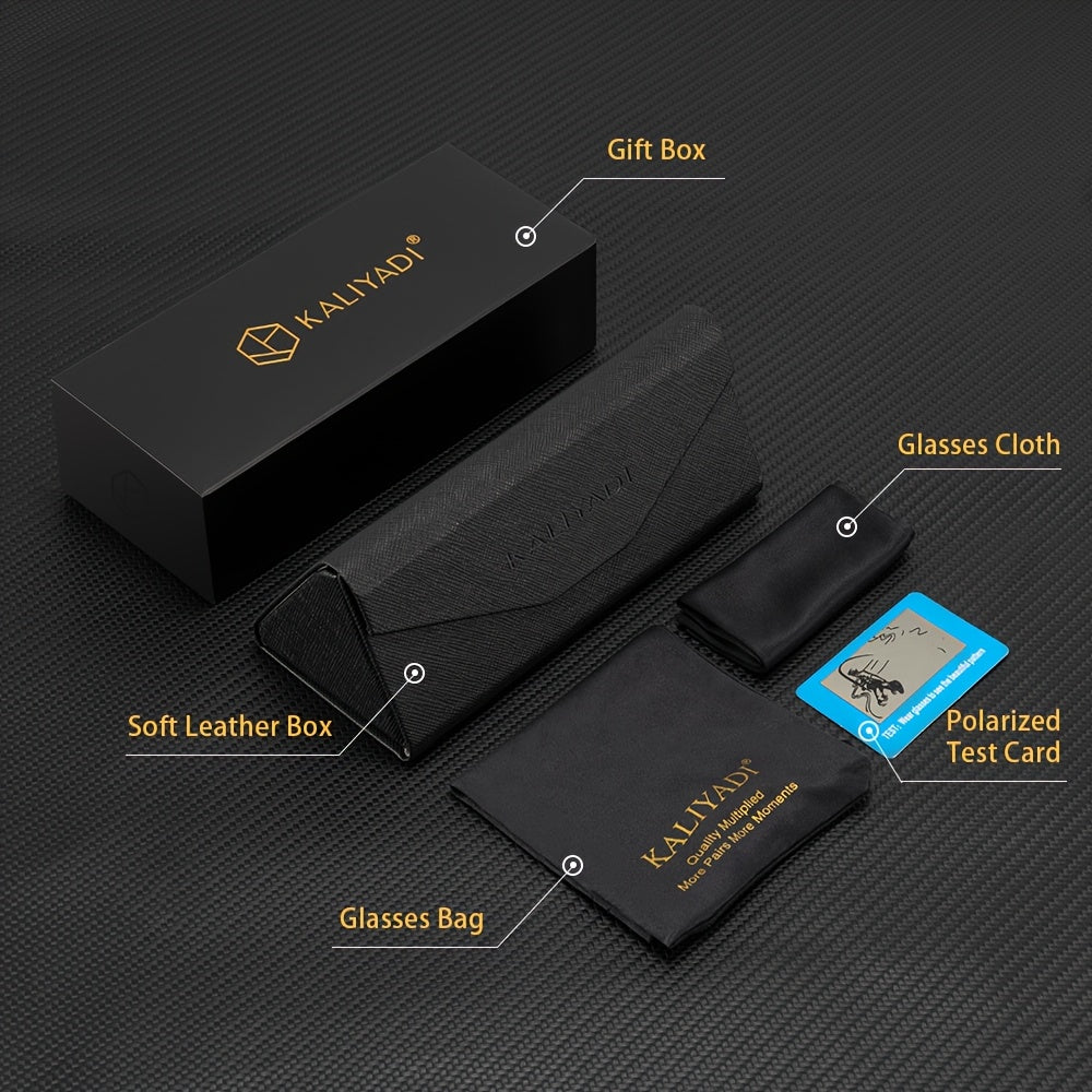 Clássico e Moderno com Óculos Polarizados, Estojo e Pano de Limpeza, Armações Estilosas, Ótica de Alta Qualidade