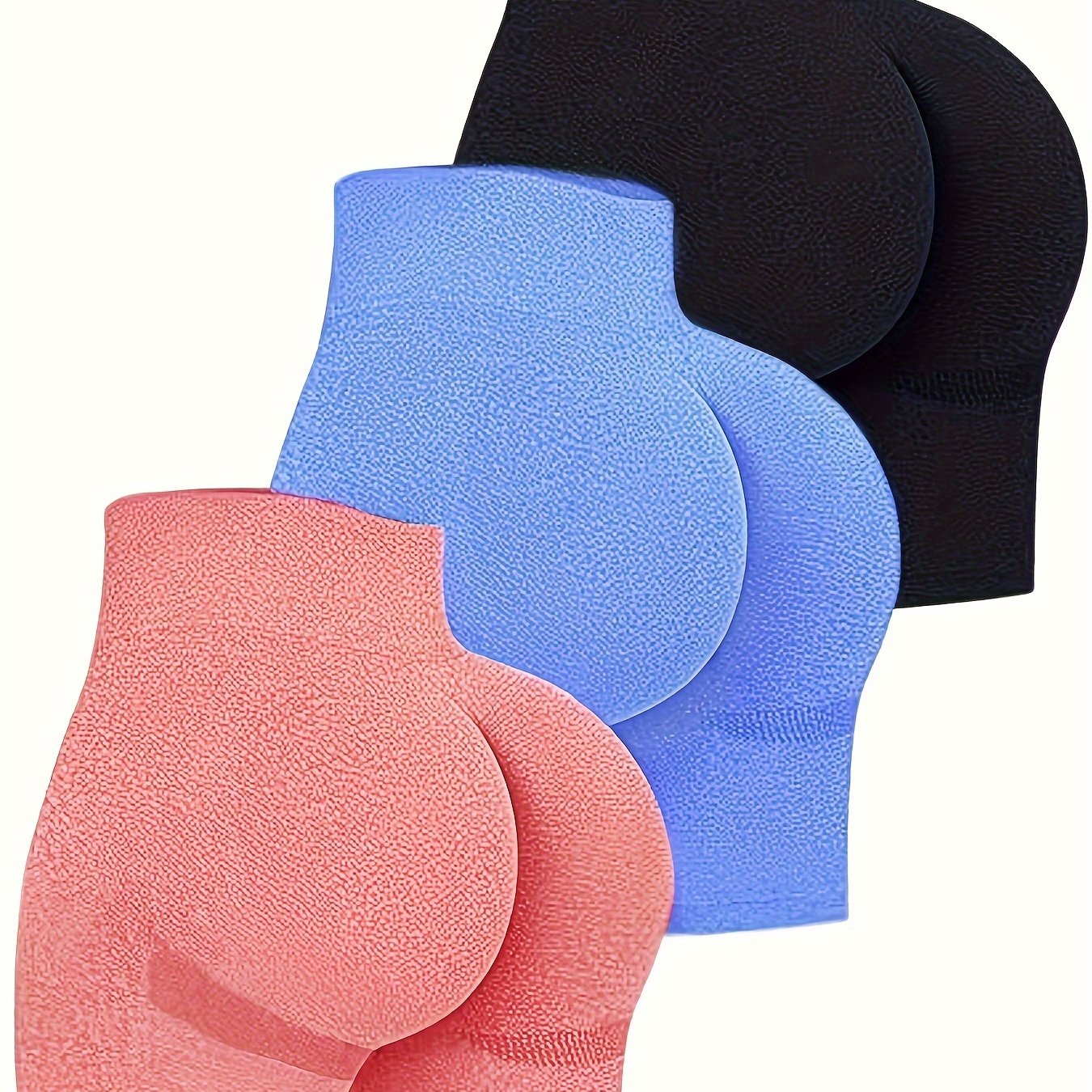 Conjunto de 3 Shorts Ciclistas Sem Costura em Cor Sólida