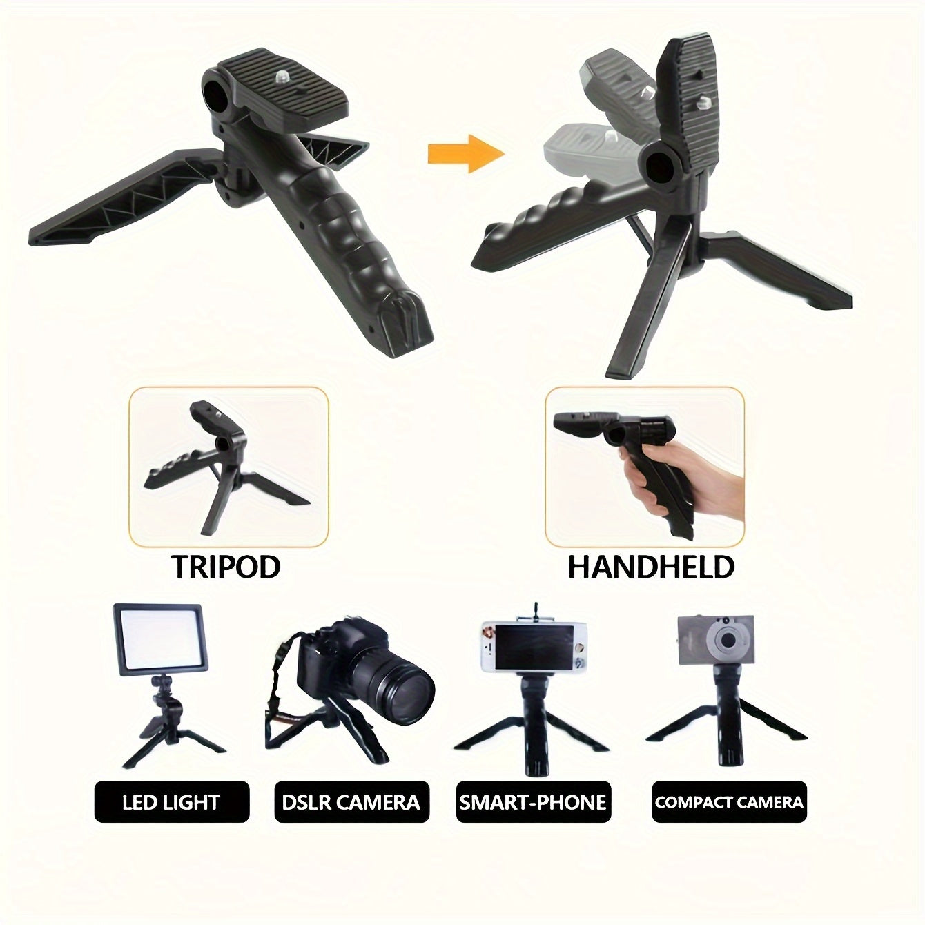 Kit portátil HOTU com LED para videoblog e suporte para smartphone, perfeito para transmissões ao vivo externas, videoconferências e vlogs.