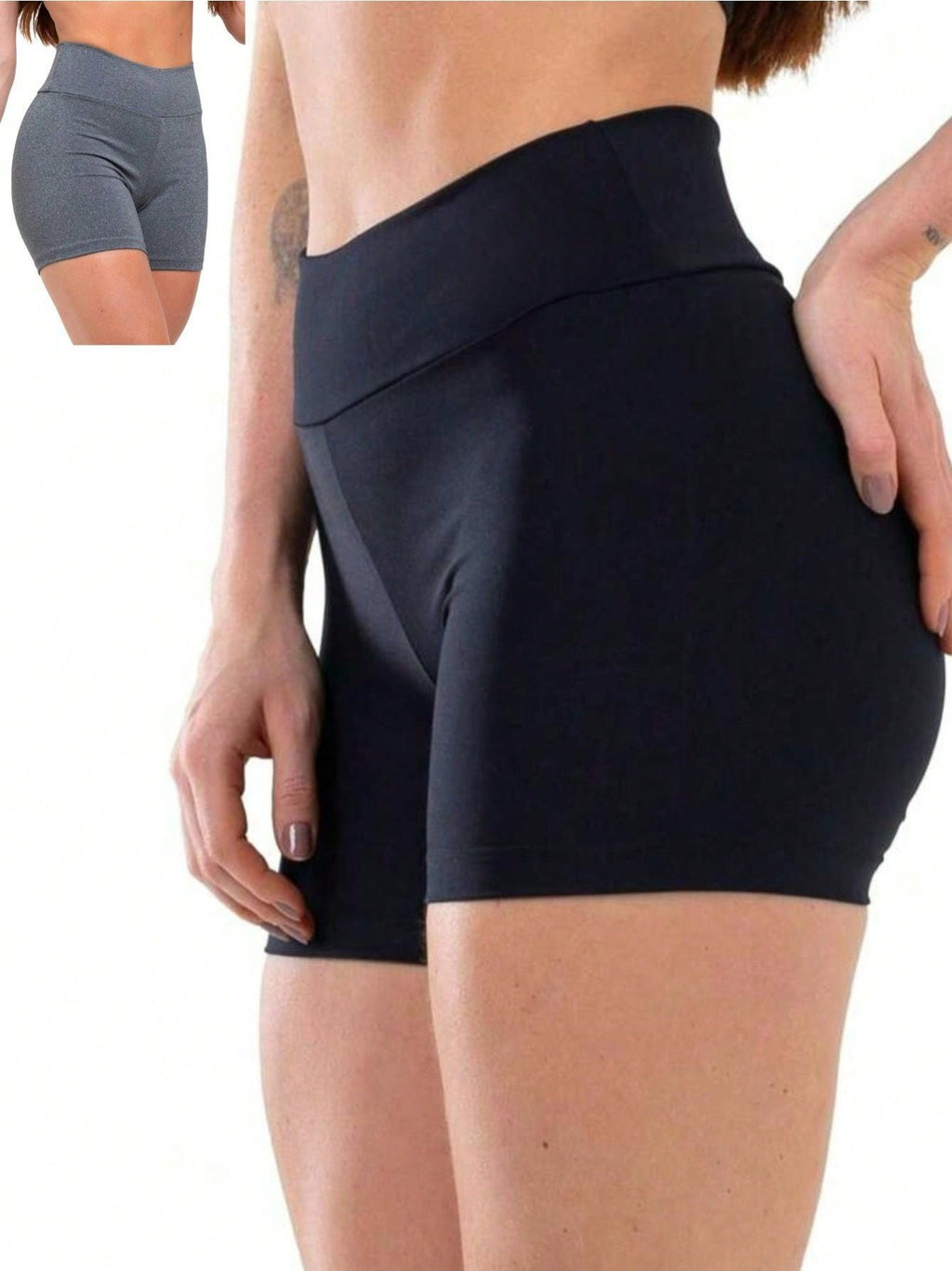 Conjunto com 2 shorts de cintura alta