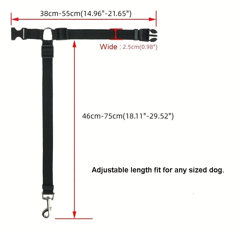 Cinto de segurança ajustável para animais de estimação, com guia de nylon 2 em 1 e cinto para o banco traseiro - Coleira resistente na cor roxa para viagens seguras, lavar à mão, fivelas de metal robustas.
