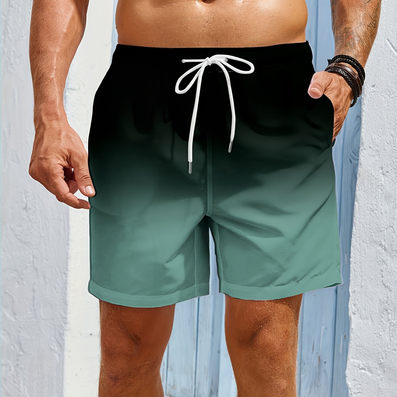 Calções Desportivos Masculinos Casuais e Elegantes – Estampa Degradê