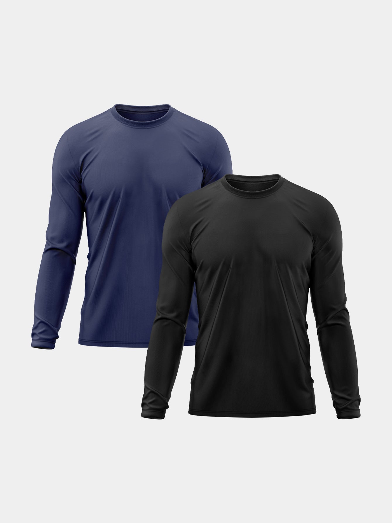 Pacote com 2 Camisetas Masculinas de Manga Comprida – Proteção UV e Efeito Segunda Pele