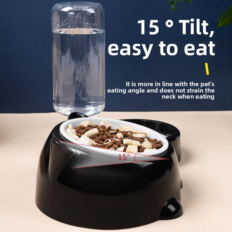 Tigela dupla para animais de estimação em aço inoxidável