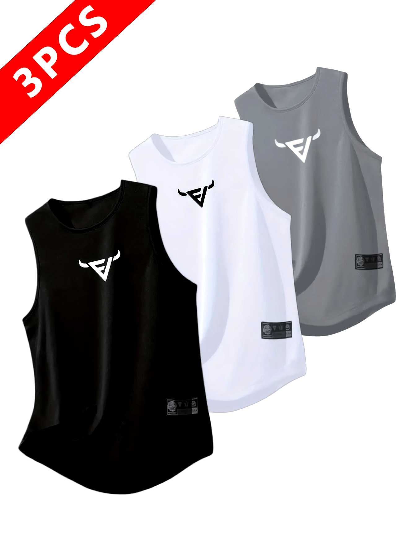 Conjunto com 3 Regatas Esportivas Masculinas – Sem Mangas, Respiráveis e de Secagem Rápida