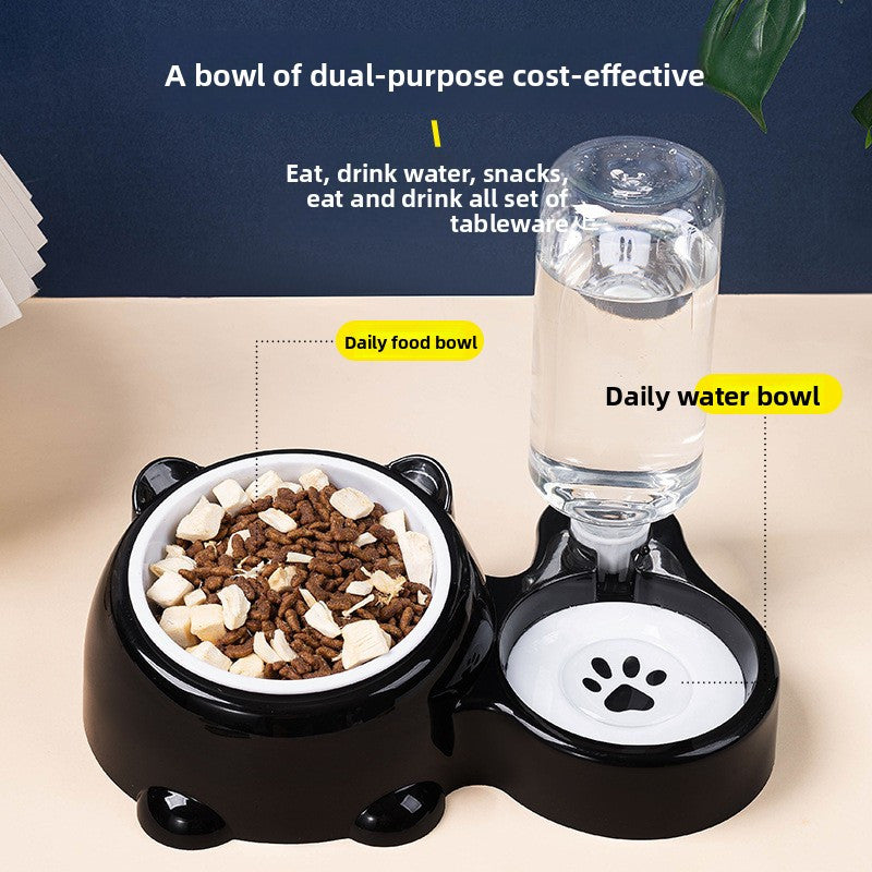 Tigela dupla para animais de estimação em aço inoxidável