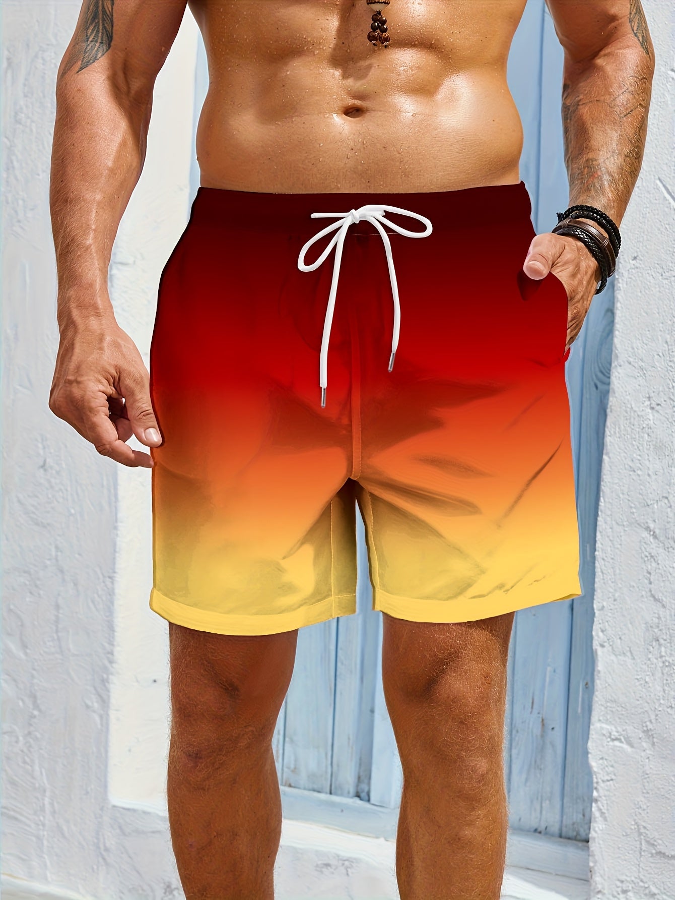 Calções Desportivos Masculinos Casuais e Elegantes – Estampa Degradê