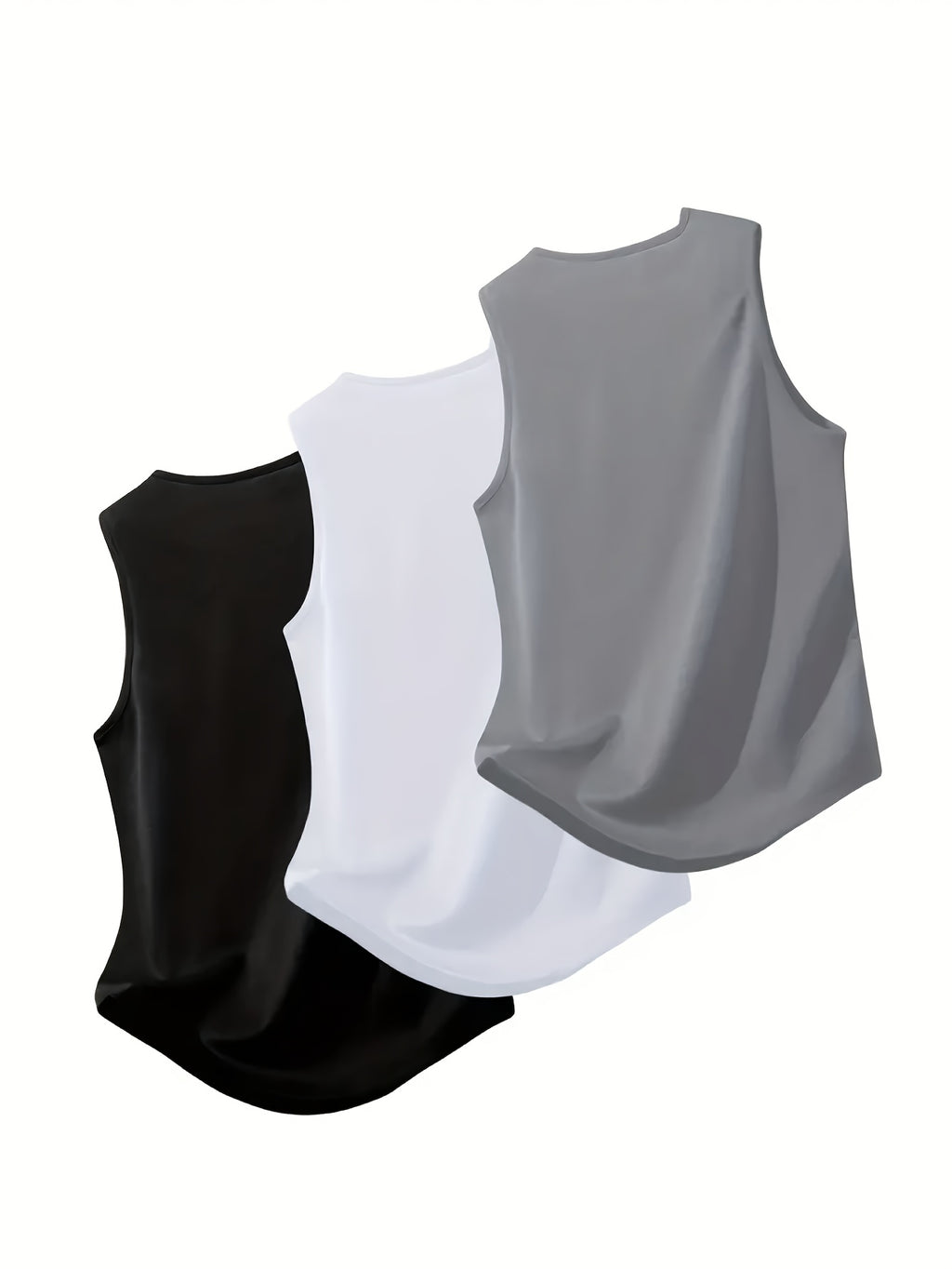 Conjunto com 3 Regatas Esportivas Masculinas – Sem Mangas, Respiráveis e de Secagem Rápida