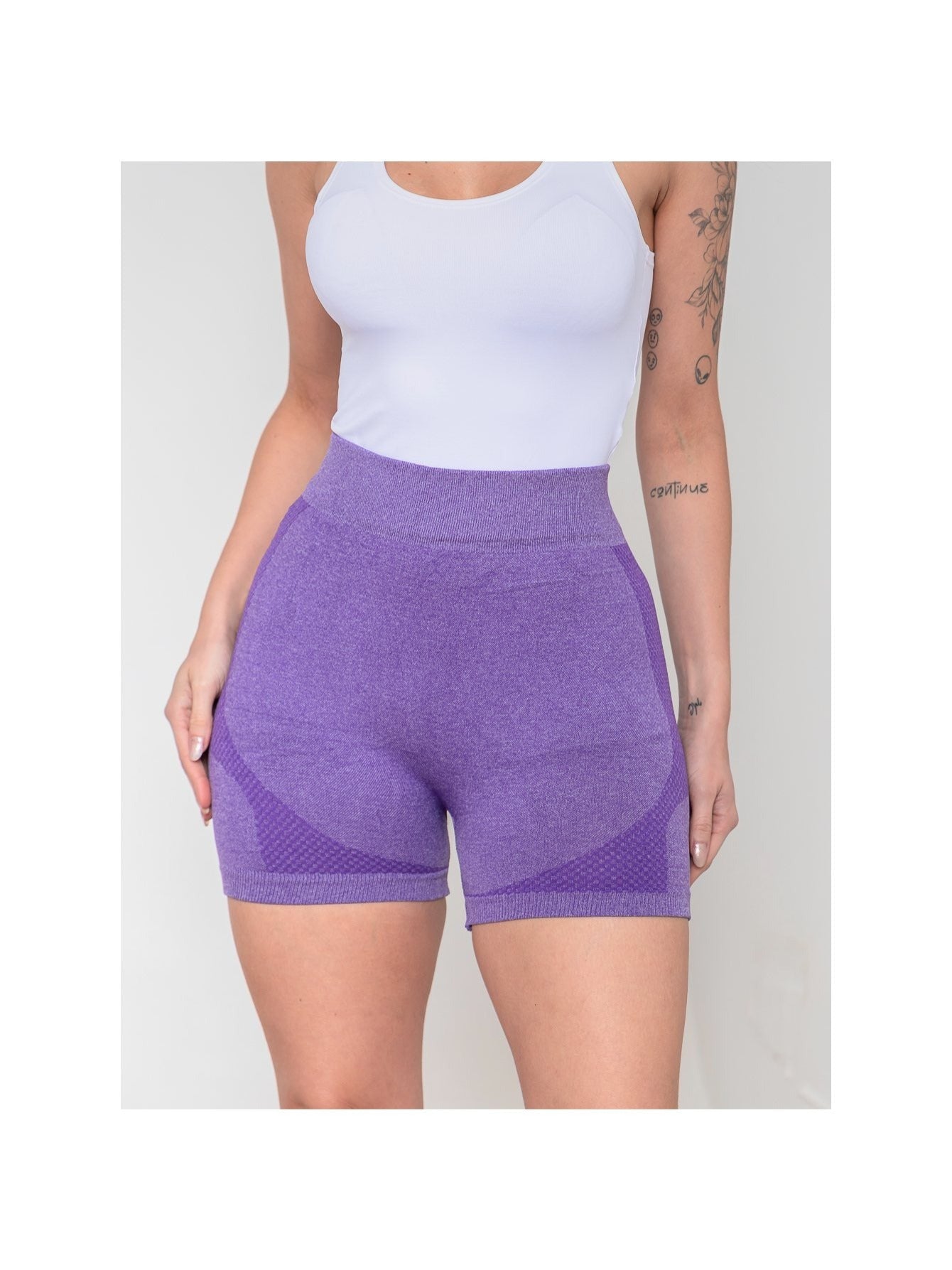 Shorts de ginástica femininos de cintura alta com compressão que levantam o bumbum