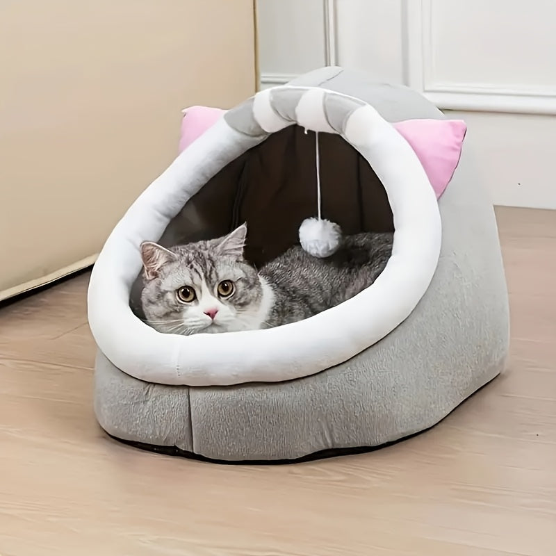 Caminha fofa para gatos, tapete macio para gatinhos, casinha confortável para gatos, cesta respirável para gatos dormirem, adequada para gatos de grande, médio e pequeno porte, para uso durante todo o ano.