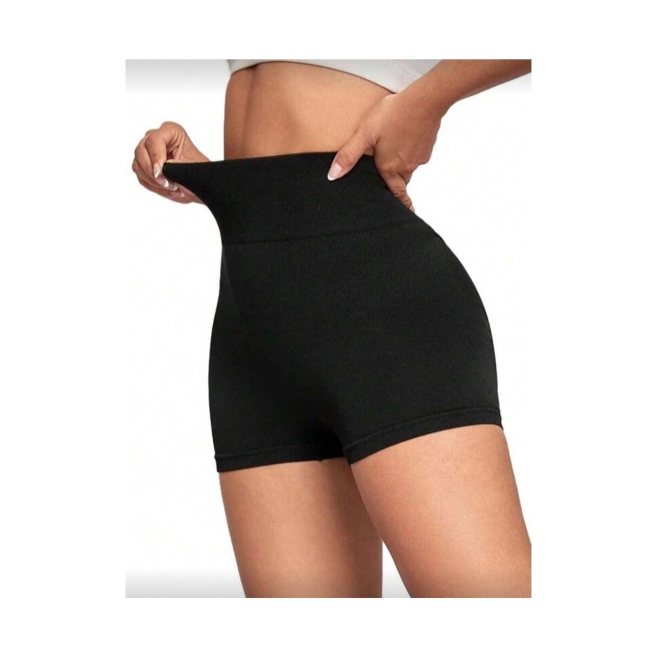 Suplex preta e cinza, cintura alta, não transparente, Fitness Academy