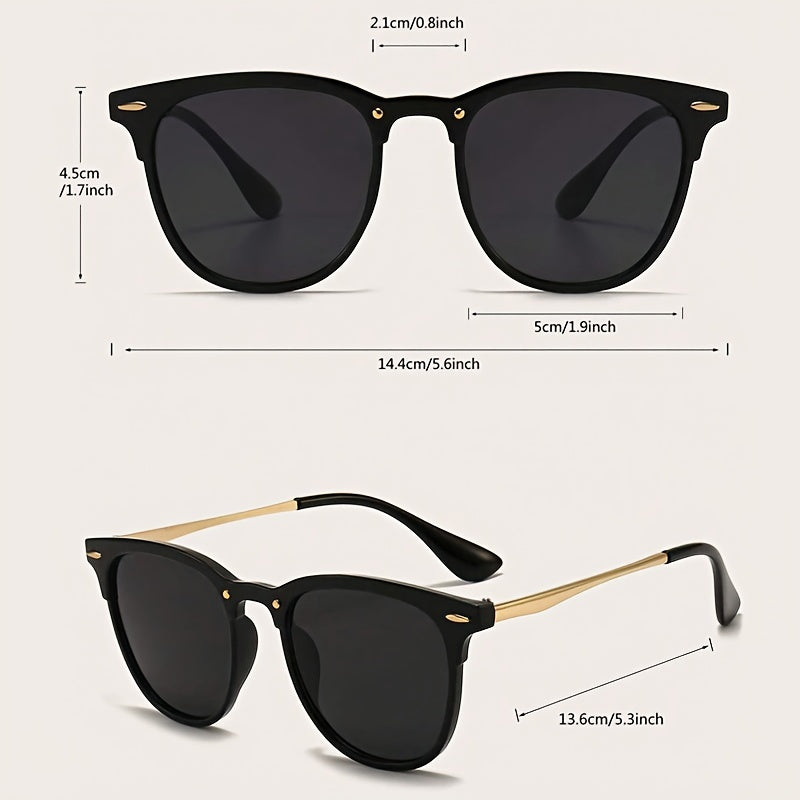 Óculos redondos modernos com armação pequena e detalhes metálicos