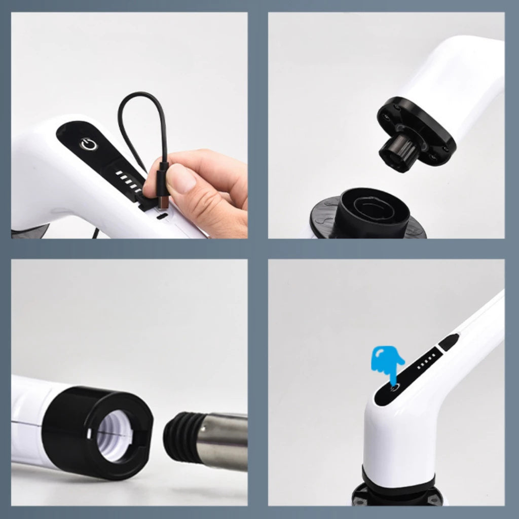 Escova de Limpeza  Ajustável 9 em 1 – Recarregável | Banheiro e Cozinha