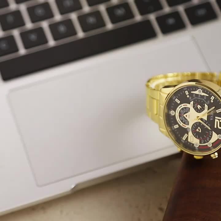 Conjunto de 4 peças de relógio de quartzo redondo masculino