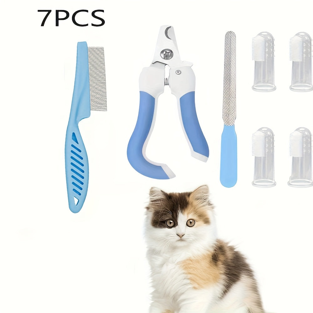 Kit de luxo para higiene de cães e gatos com 7 ou 12 peças