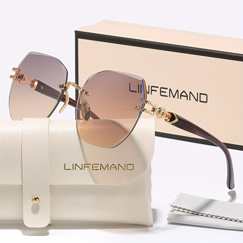 LINFEMAND Óculos leves, geométricos e sem armação