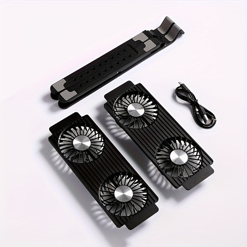 Suporte dobrável para laptop com cooler, compatível com laptops de 11 a 17,3 polegadas