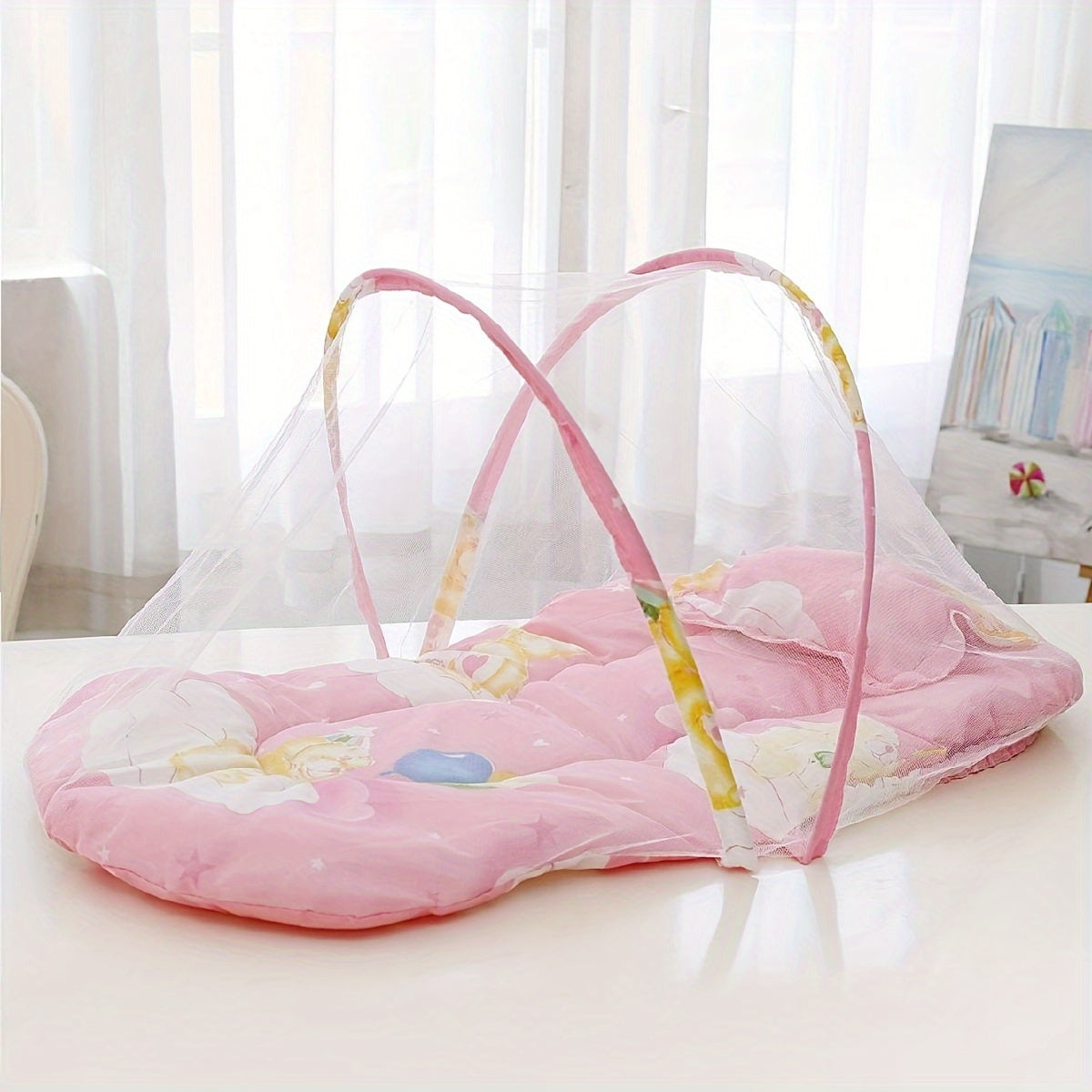 Mosquiteiro Antiqueda para Bebê | Dobrável, Sem Necessidade de Montagem