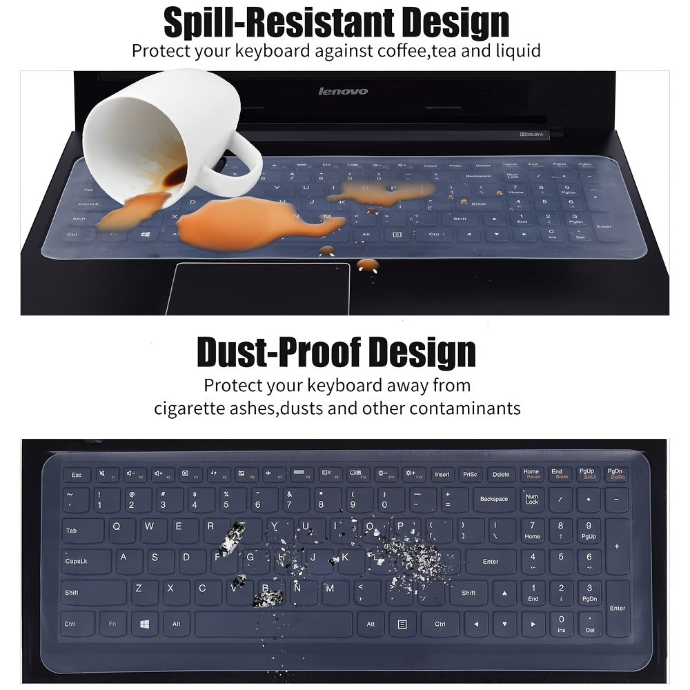 Película protetora universal de silicone transparente, compatível com a maioria dos notebooks de 12 a 17 polegadas disponíveis no mercado.