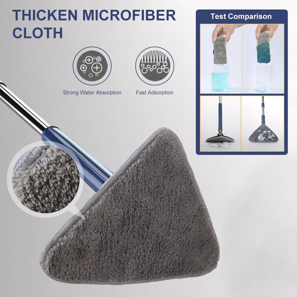 Mop Triangular com Rotação de 360° – Alta Absorção | Limpeza de Cantos sem Sujar as Mãos