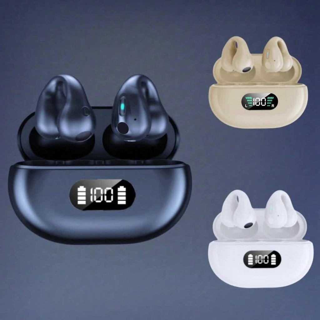 Novo estilo de fones de ouvido esportivos sem fio com clipe. Confortáveis, com som estéreo Hi-Fi e graves potentes, além de chamadas em HD. Adaptados para Android e iPhone, perfeitos para jogos, casuais e uso profissional.