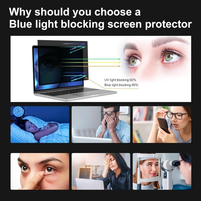Película de Privacidade para Tela de Laptop de 14 Polegadas para Monitor Widescreen 16:10 | Filtros de Privacidade Antirreflexo e Luz Azul, Película Protetora de Tela Anti-Espionagem, Superfície Fosca, Material: Tereftalat