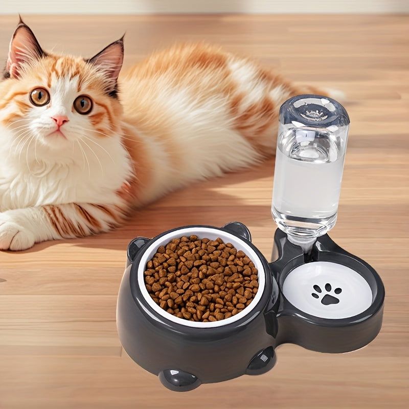 Tigela dupla para animais de estimação em aço inoxidável