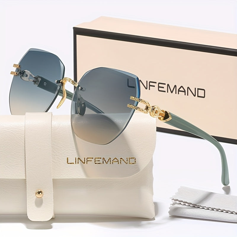 LINFEMAND Óculos leves, geométricos e sem armação