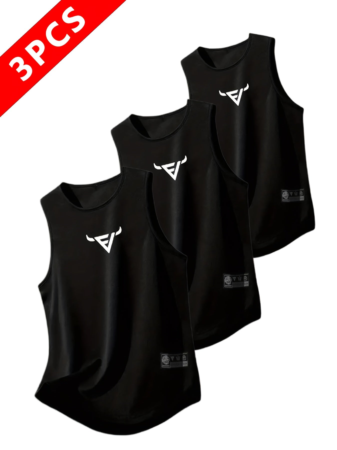 Conjunto com 3 Regatas Esportivas Masculinas – Sem Mangas, Respiráveis e de Secagem Rápida