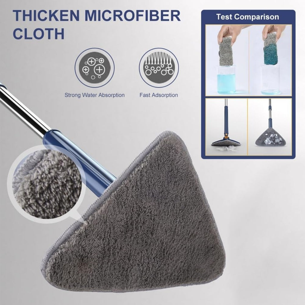 Mop Triangular com Rotação de 360° – Alta Absorção | Limpeza de Cantos sem Sujar as Mãos