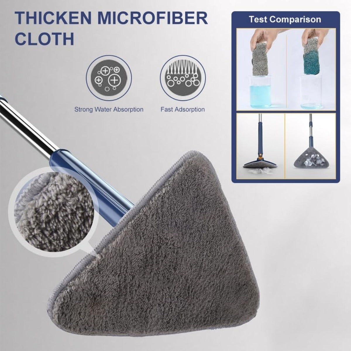 Mop Triangular com Rotação de 360° – Alta Absorção | Limpeza de Cantos sem Sujar as Mãos