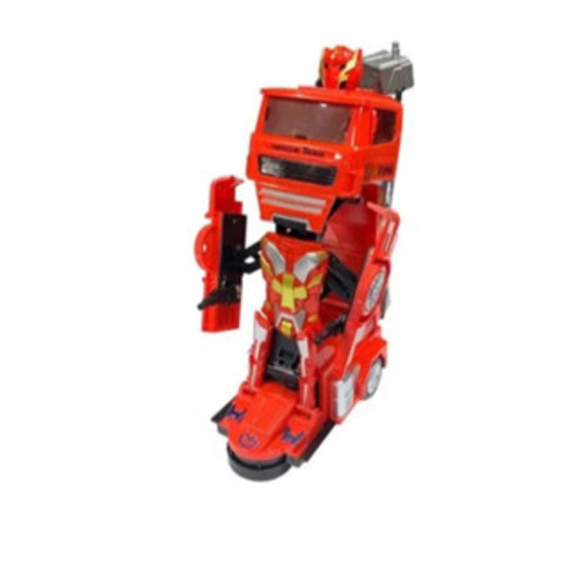 Caminhão de bombeiros vermelho com jato de água, efeitos sonoros e luminosos.