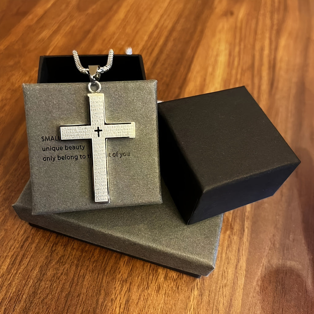 Colar com pingente de cruz em aço inoxidável 304 de alta qualidade e hipoalergênico | Banhado a ouro 18K