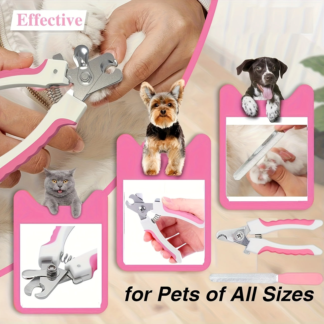 Kit de luxo para higiene de cães e gatos com 7 ou 12 peças