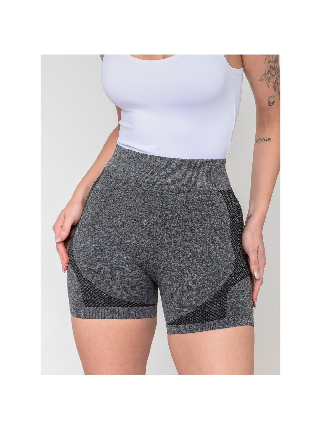 Shorts de ginástica femininos de cintura alta com compressão que levantam o bumbum