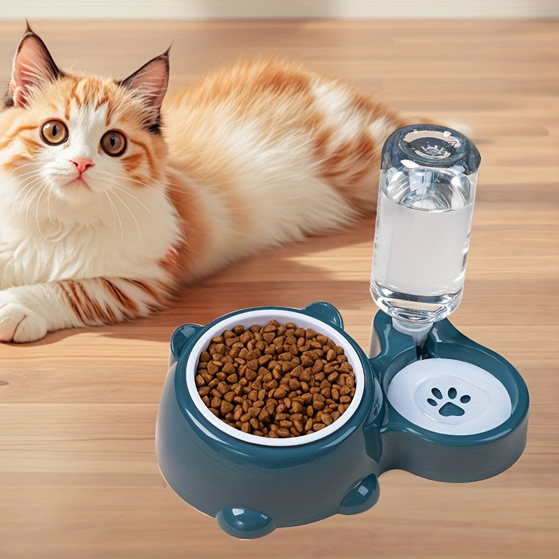 Tigela dupla para animais de estimação em aço inoxidável