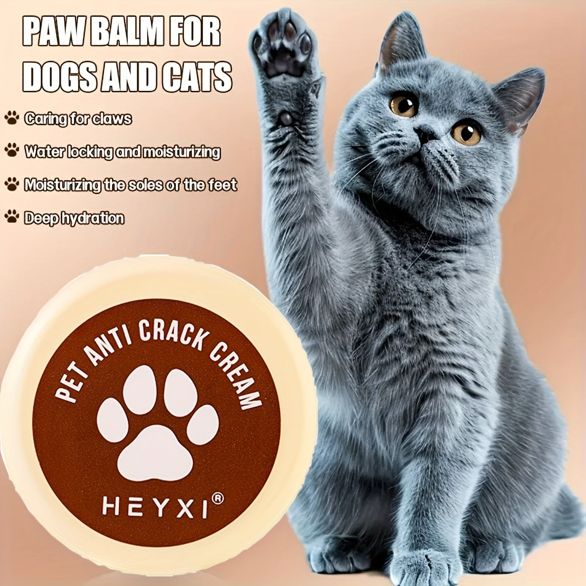 Creme hidratante para patas e focinho de animais de estimação HEYXI, 20g, creme suave e macio para cães, rápida absorção, proteção contra calor e superfícies quentes de estradas, uso universal, cuidado em todas as es