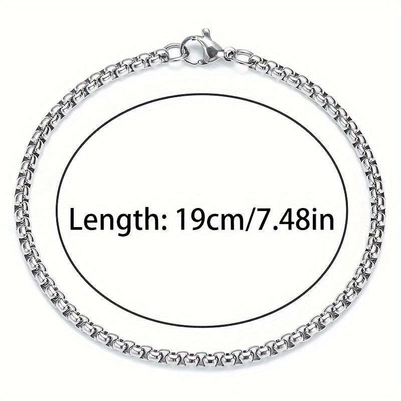 Conjunto de 6 pulseiras masculinas de aço inoxidável de alta qualidade, 19 cm, resistentes ao desbotamento.