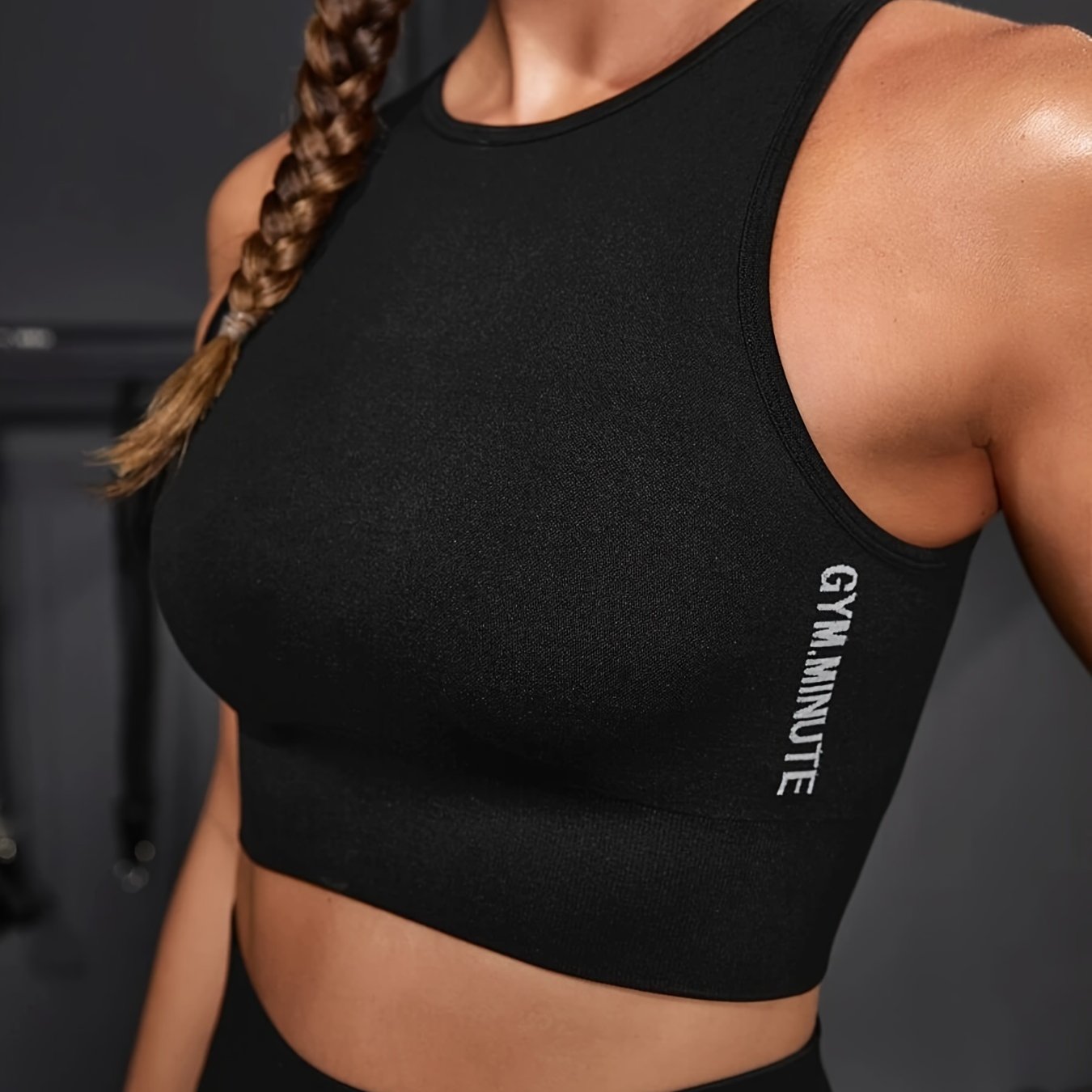 Top esportivo feminino sem costura