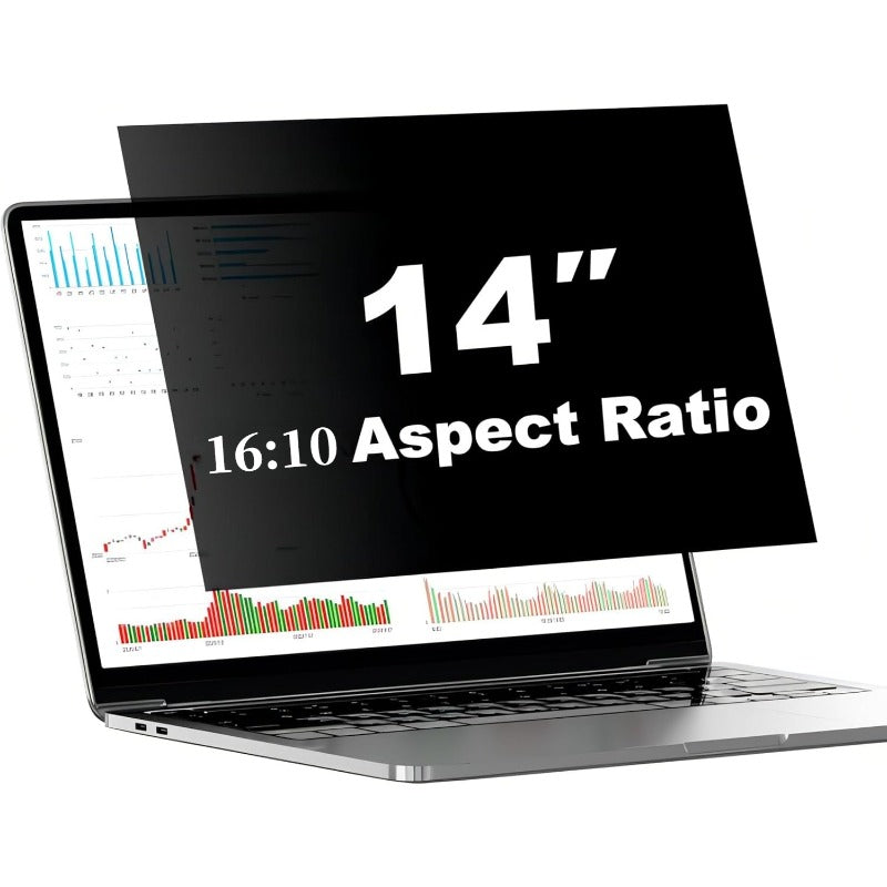 Película de Privacidade para Tela de Laptop de 14 Polegadas para Monitor Widescreen 16:10 | Filtros de Privacidade Antirreflexo e Luz Azul, Película Protetora de Tela Anti-Espionagem, Superfície Fosca, Material: Tereftalat