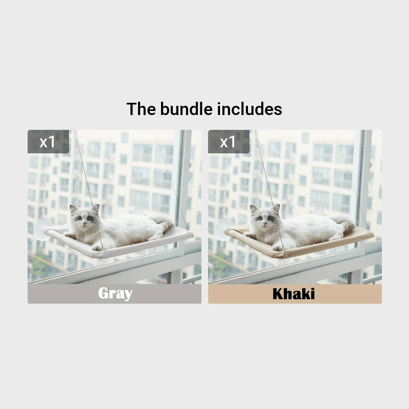 Poleiro de janela confortável para gatos - Cama tipo rede aconchegante para gatos, montada na janela.