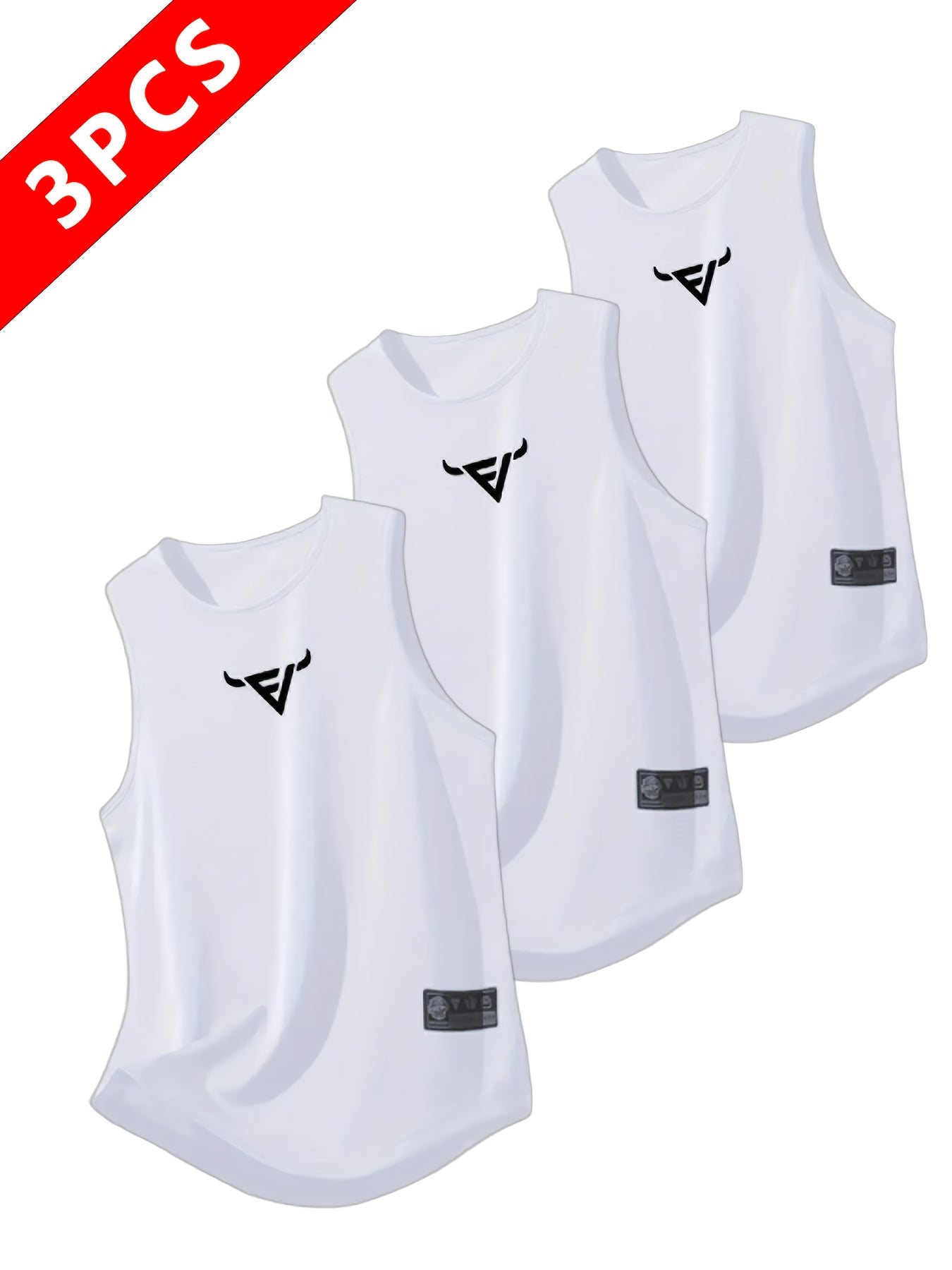 Conjunto com 3 Regatas Esportivas Masculinas – Sem Mangas, Respiráveis e de Secagem Rápida