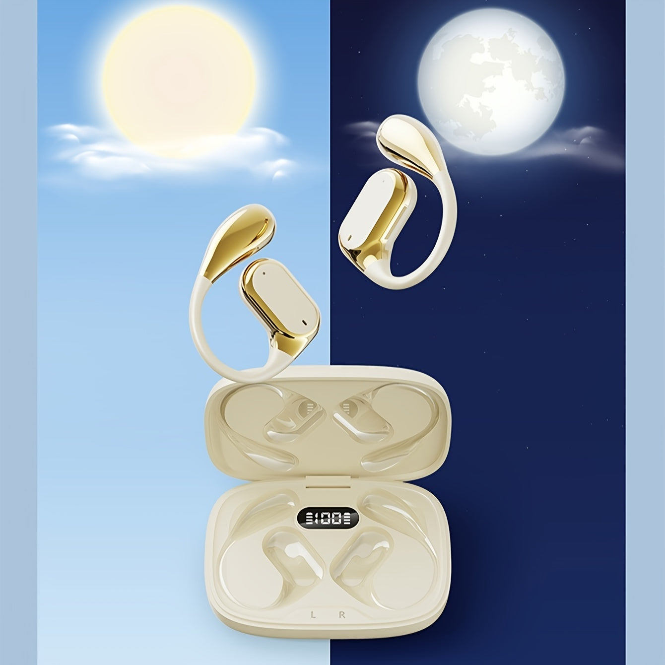 Novo fone de ouvido sem fio Senyang True Wireless On-ear para música, graves Hi-Fi, som estéreo 9D, chamadas em HD, compatível com Android e iPhone, fones de ouvido esportivos, fones de ouvido inteligentes